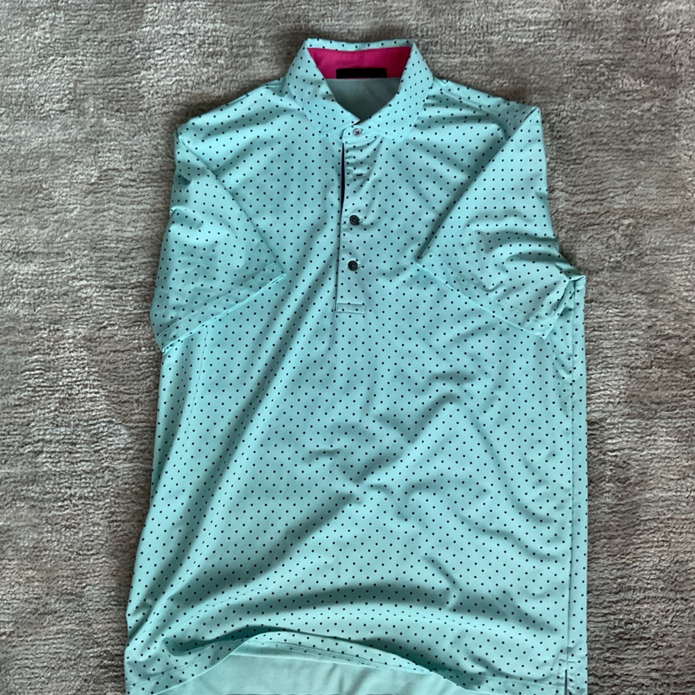 Greyson Aqua Polka Dot Shirt